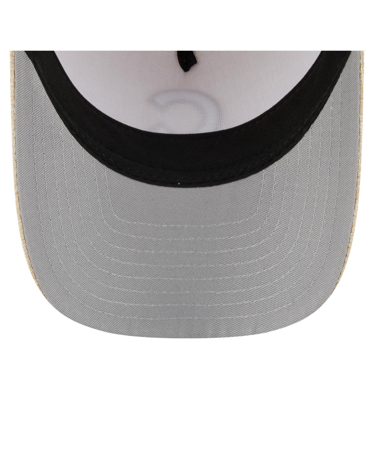 NEW ERA MEN'S BEIGE CHICAGO CUBS COTTON WEAVE M-CROWN A-FRAME 9FORTY ADJUSTABLE HAT 