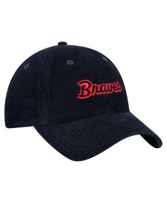 Women's Navy Atlanta Braves Corduroy 9TWENTY Adjustable Hat