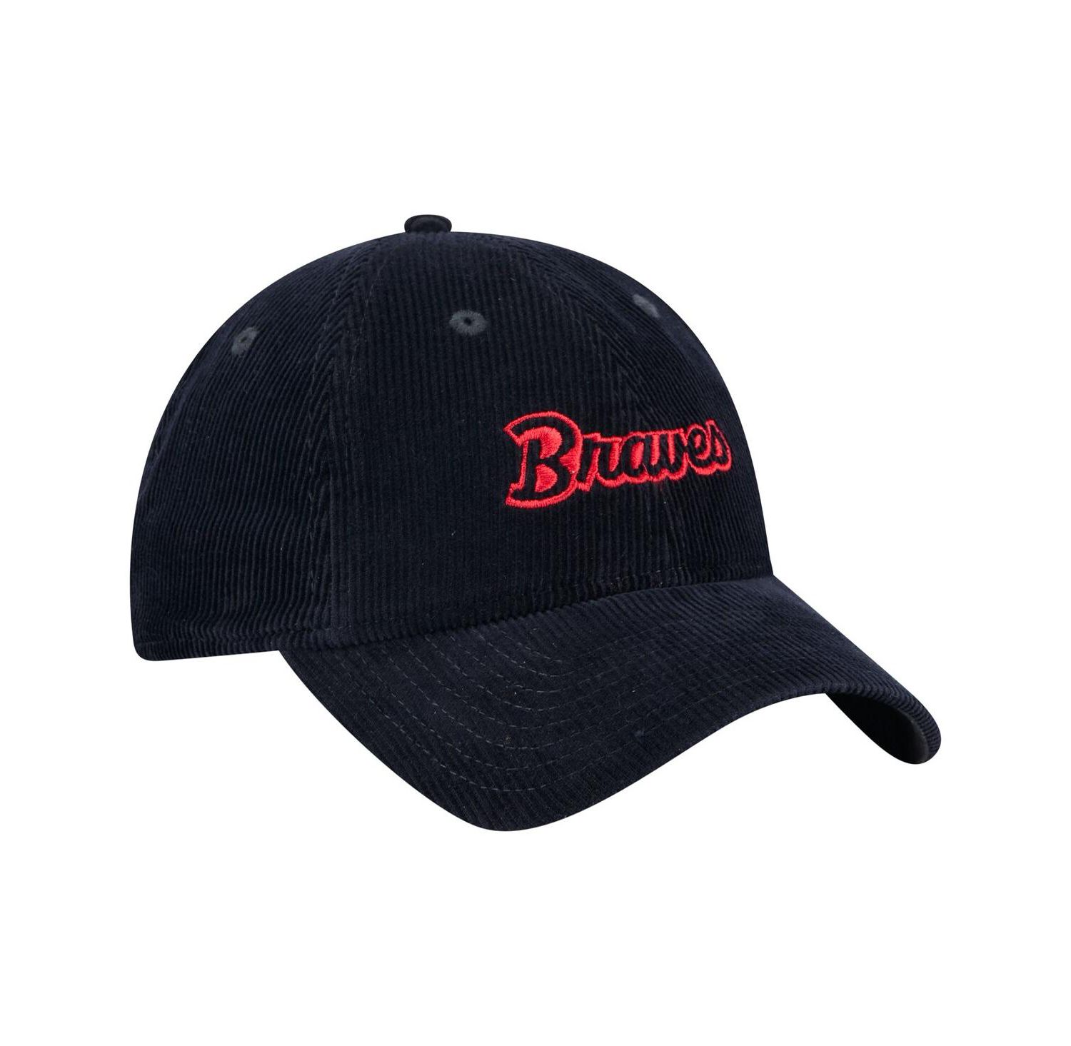 Women's Navy Atlanta Braves Corduroy 9TWENTY Adjustable Hat