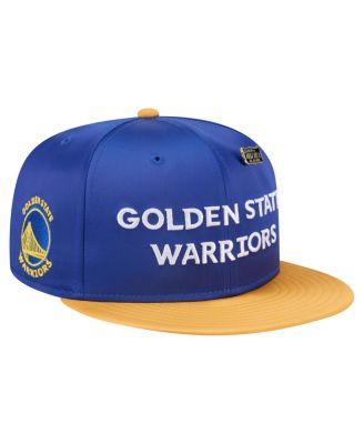 New Era - Men's&nbsp;Royal/Gold Golden State Warriors Throwback Satin Vintage Pin Two-Tone 59FIFTY Fitted Hat
