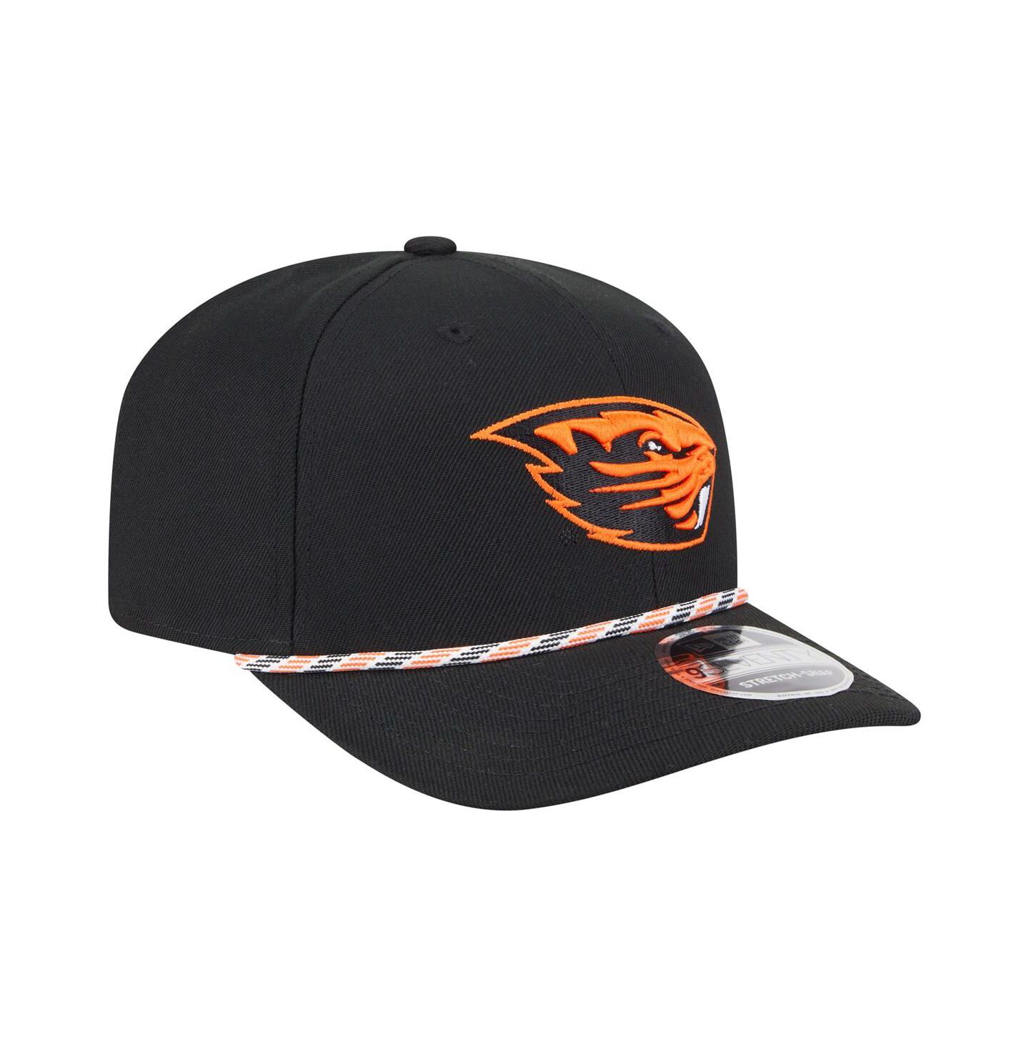 Мужской головной убор New Era Black Oregon State Beavers Game Day Multi-Rope 9SEVENTY Stretch-Snap Hat — фото 4