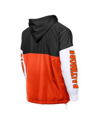 Men's Orange/Black Baltimore Orioles Color Block Full-Zip Hoodie Windbreaker Jacket