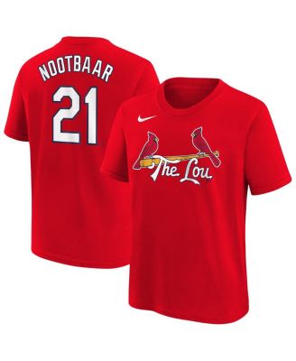 Nike - Big Boys and Girls Lars Nootbaar Red St. Louis Cardinals Fuse City Connect Name Number T-Shirt