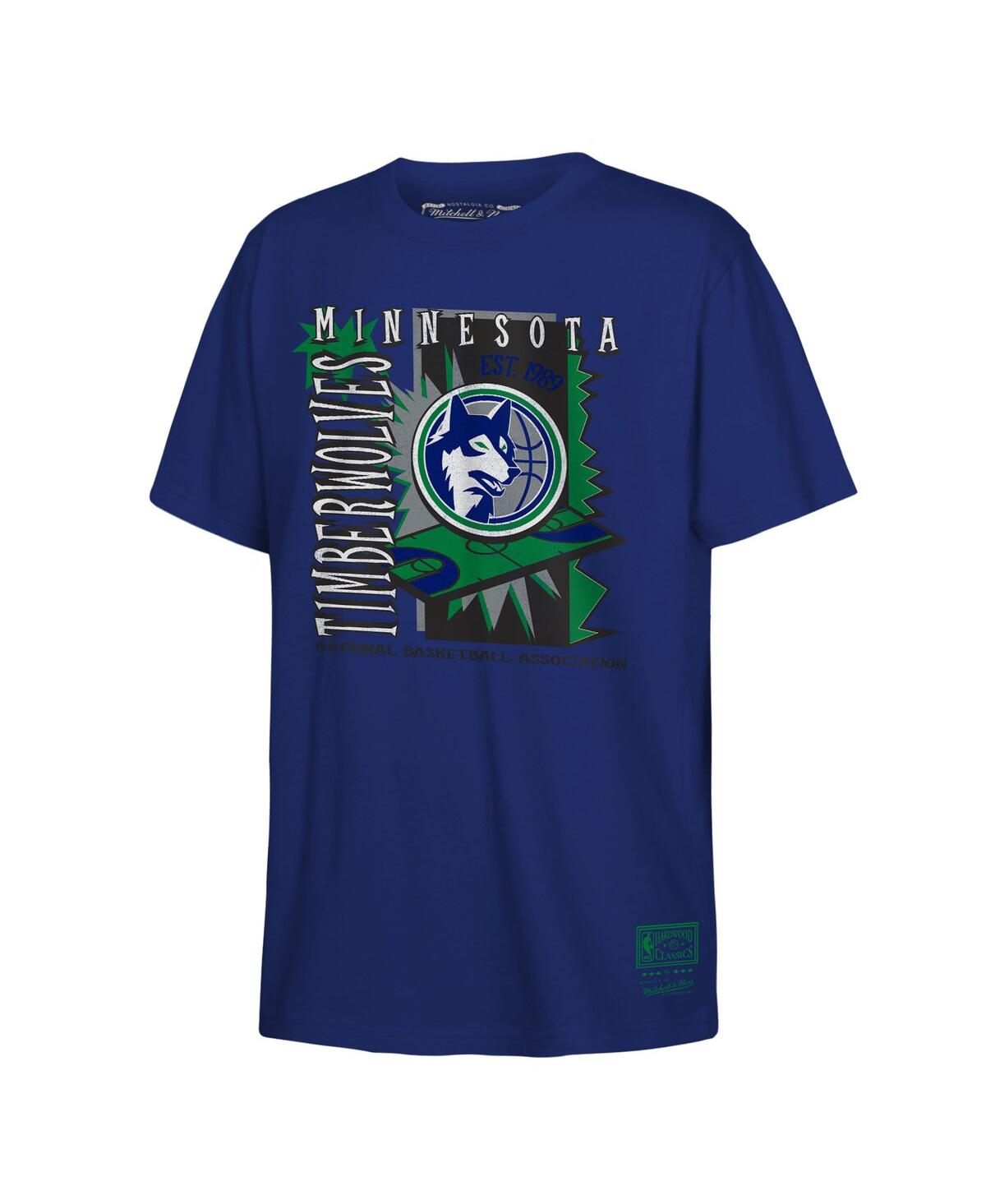 Shop Mitchell & Ness Big Boys And Girls Navy Minnesota Timberwolves Retro '90s Poster T-shirt