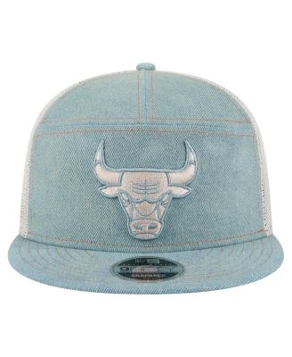 Men's Chicago Bulls Adventure Denim Split Panel 9FIFTY Snapback Trucker Hat