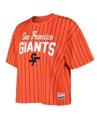 Women's Orange San Francisco Giants 2025 City Connect Boxy Pinstripe T-Shirt