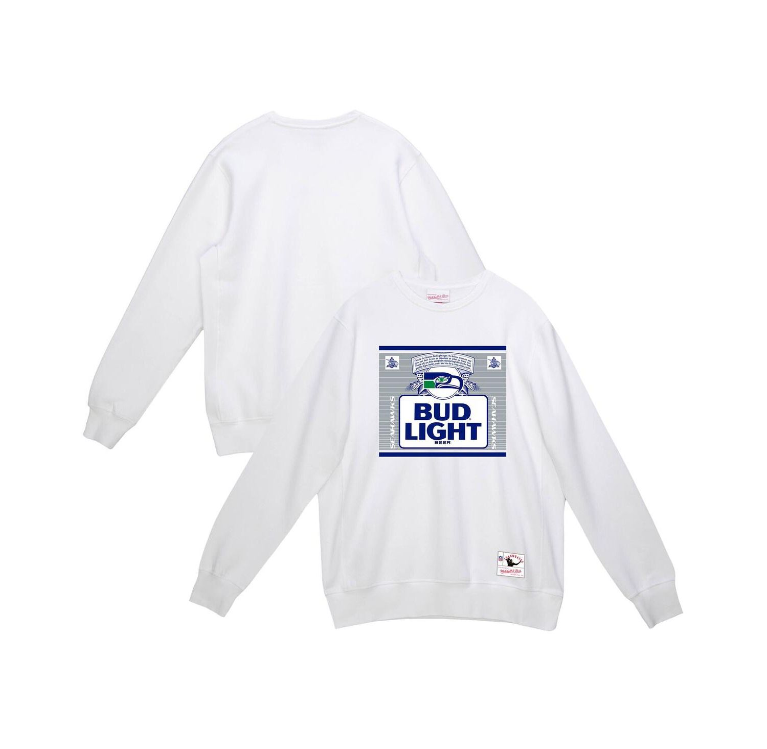 x Bud Light Men's White Seattle Seahawks The Crest Pullover Sweatshirt