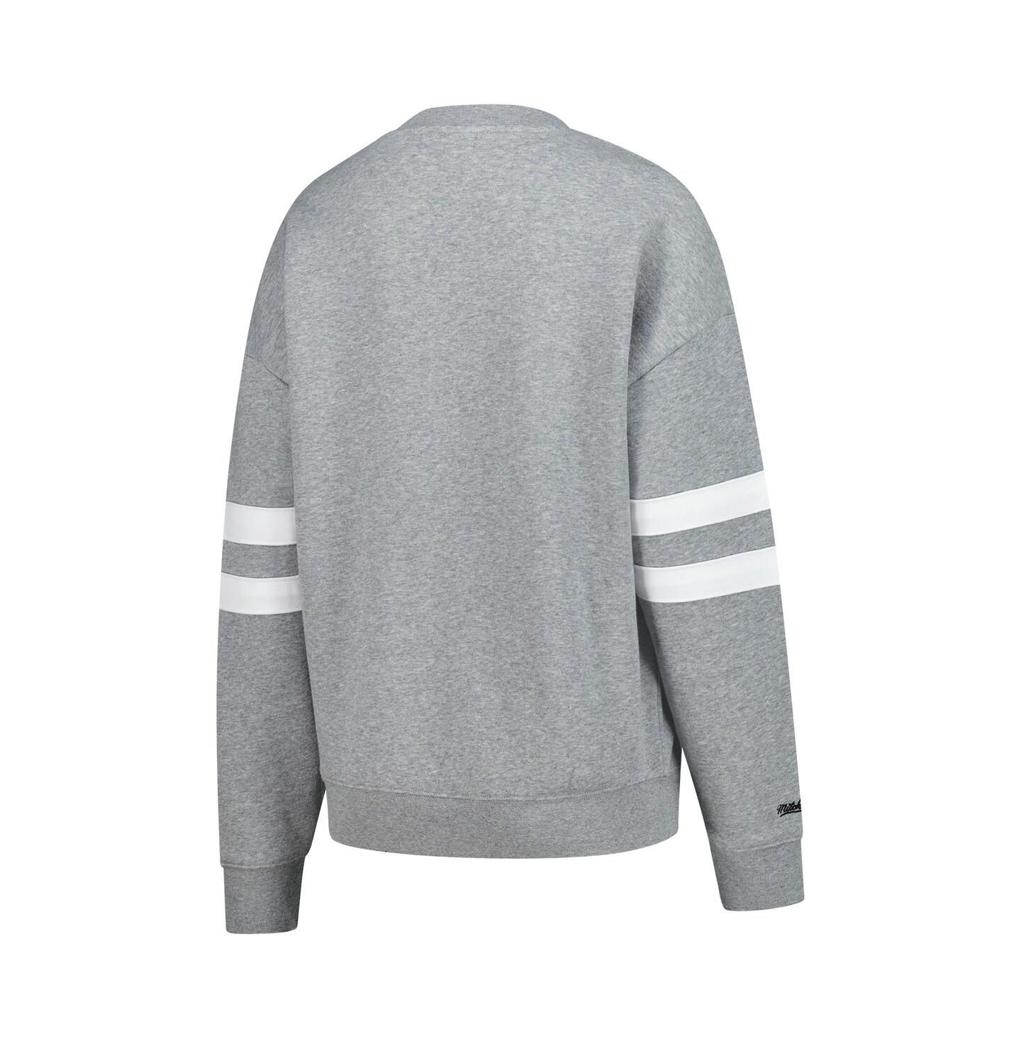Женская толстовка Mitchell & Ness Heather Gray Pittsburgh Pirates Lightweight Logo Pullover — фото 3