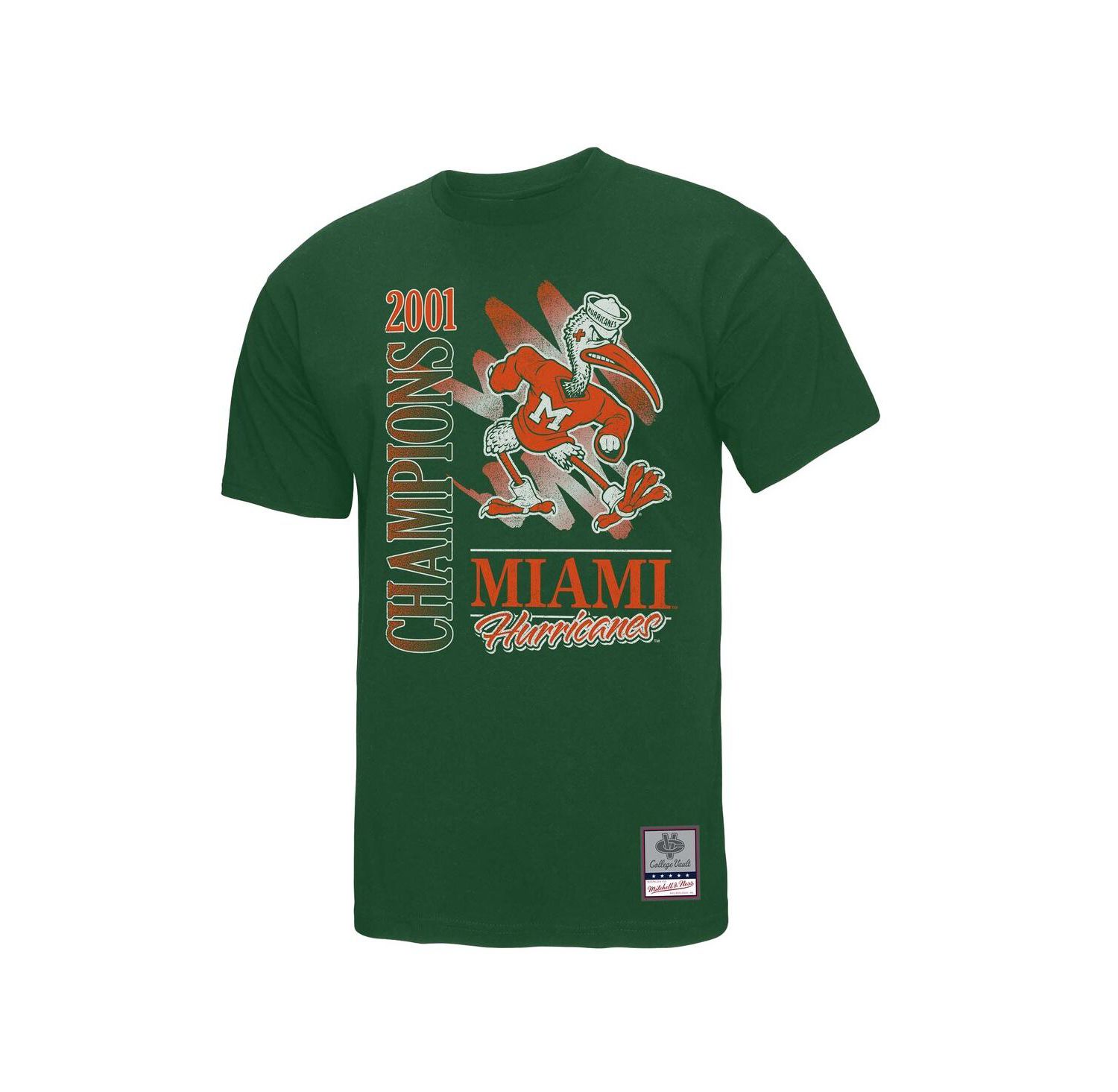 Men's Green Miami Hurricanes Retro Brush Mineral Wash T-Shirt