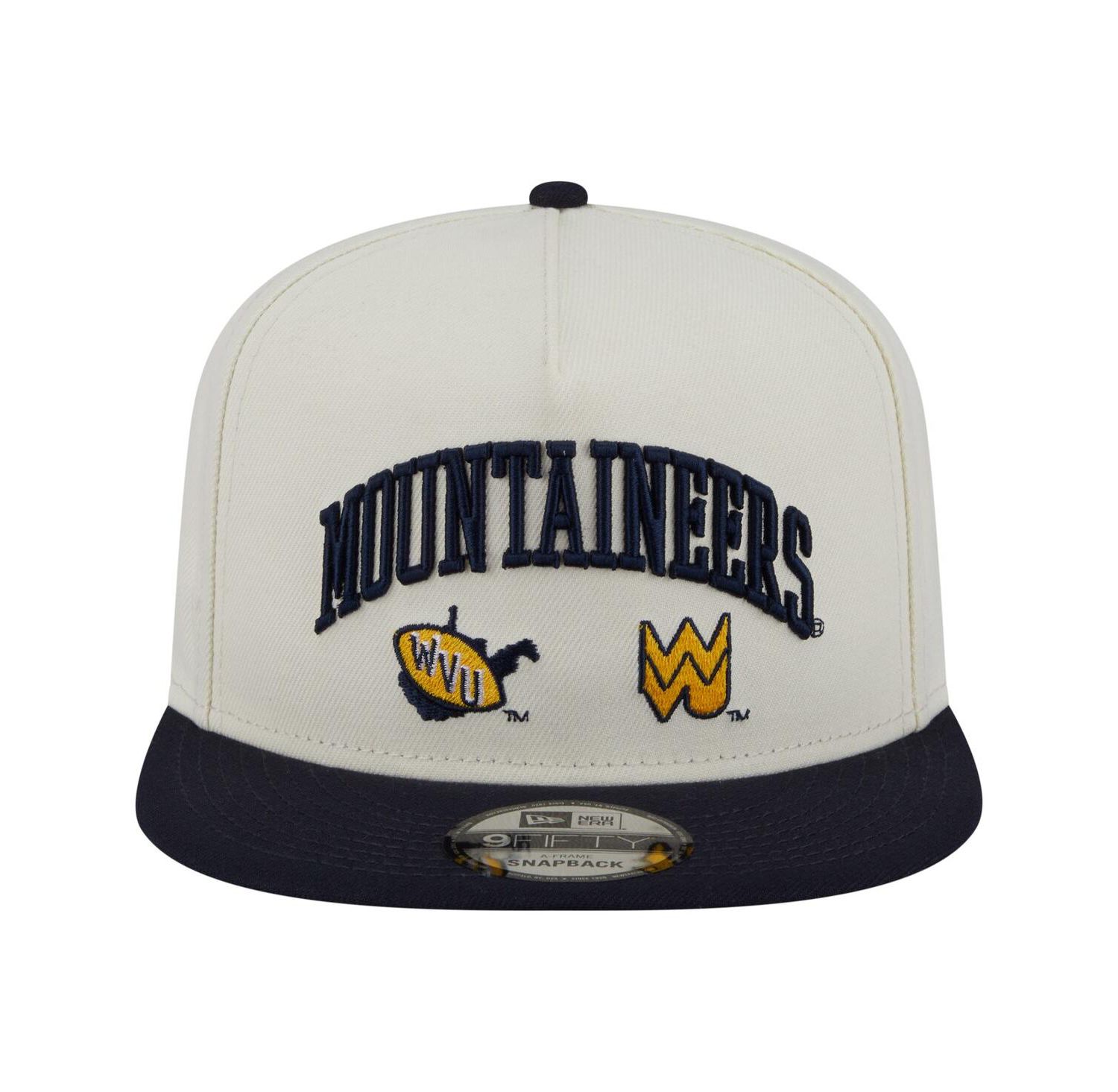 Men's White West Virginia Mountaineers Collegiate 9FIFTY A-Frame Snapback Hat