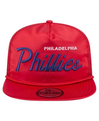 Men's Red Philadelphia Phillies Retro Satin Script Golfer Adjustable Hat