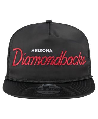 Men's Black Arizona Diamondbacks Retro Satin Script Golfer Adjustable Hat