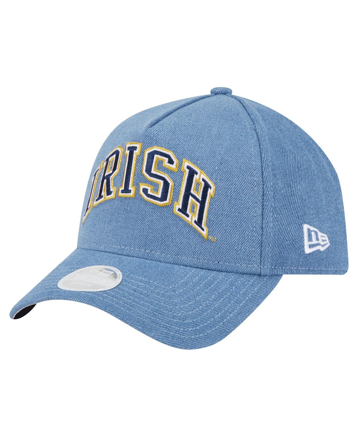 New Era Women's Denim Notre Dame Fighting Irish A-frame 9forty Adjustable Hat