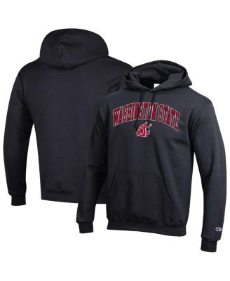 Champion - Men's Black Washington State Cougars Arched Logo Fleece Pullover Hoodie
