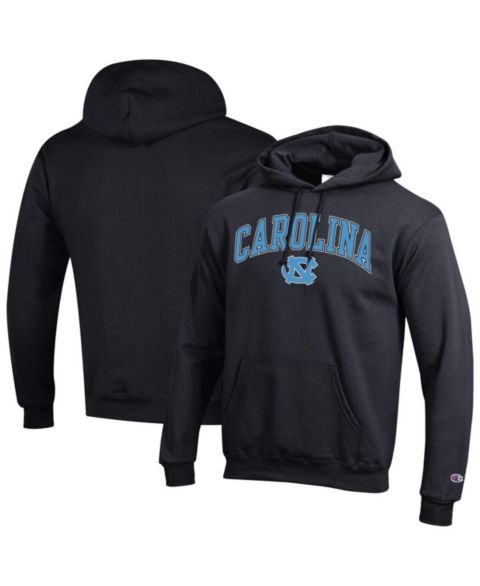 Мужские худи Champion Carolina Blue North Carolina Tar Heels Arch Over Logo Pullover, цвет: Чёрный