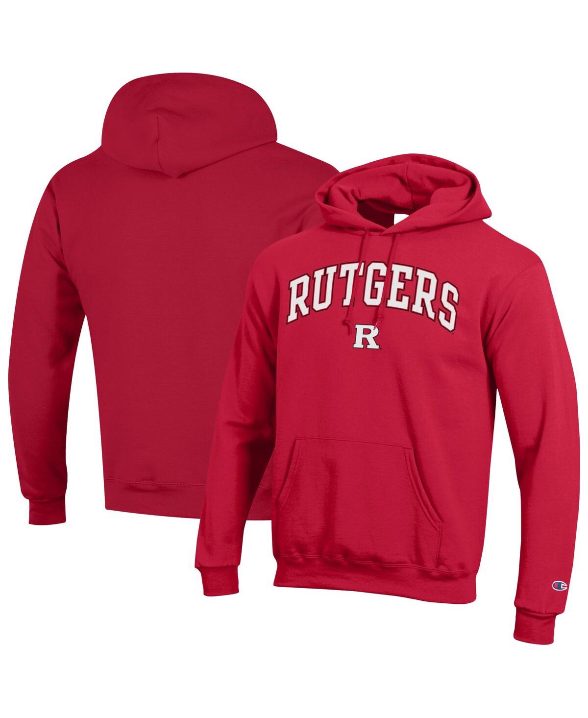 Men's Scarlet Rutgers Scarlet Knights Arched Logo Fleece Pullover Hoodie - Scarlet