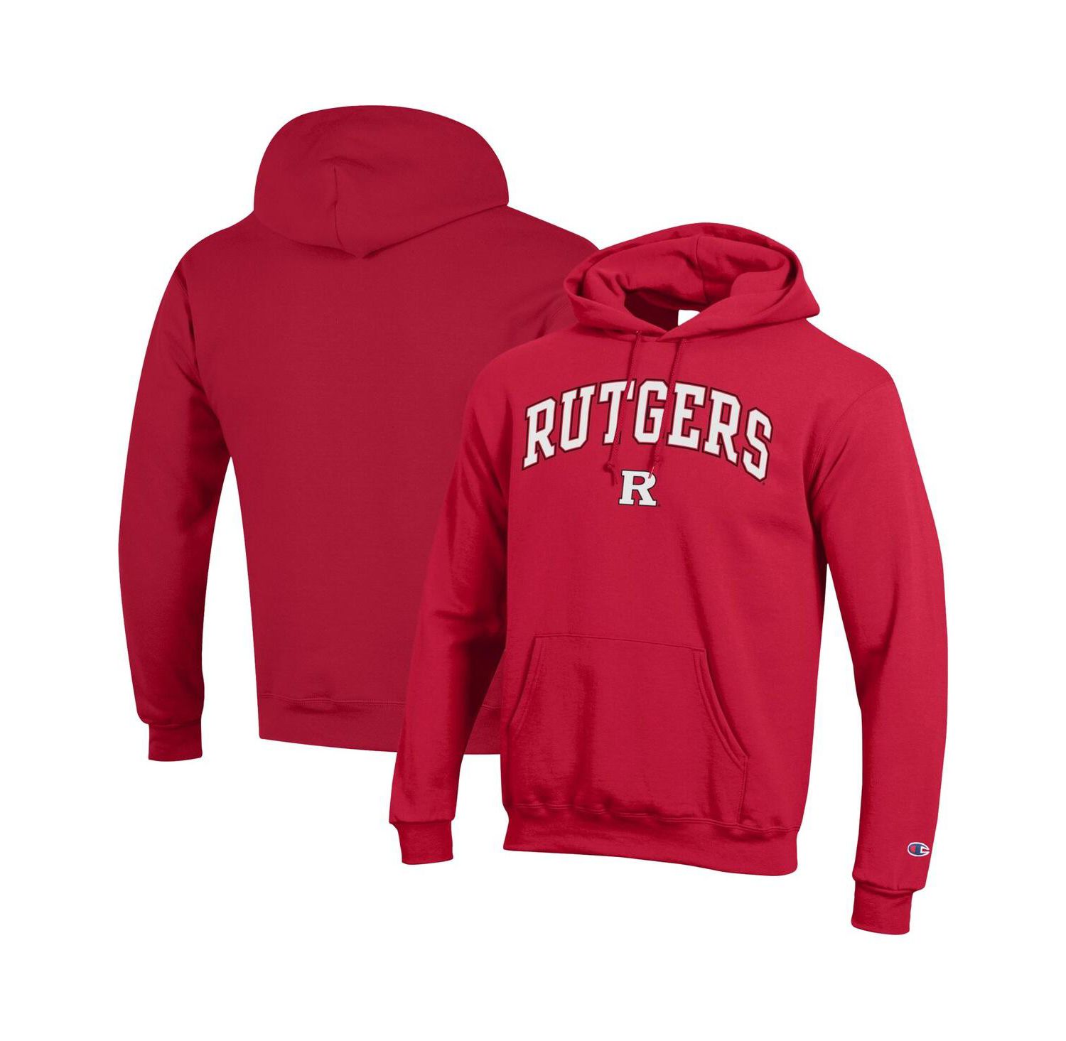 Men's Scarlet Rutgers Scarlet Knights Arched Logo Fleece Pullover Hoodie