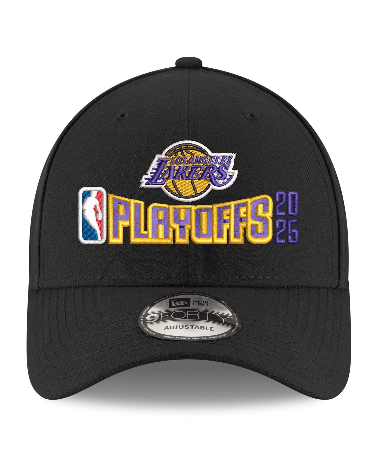 Shop New Era Men's Black Los Angeles Lakers 2025 Nba Playoffs 9forty Adjustable Hat