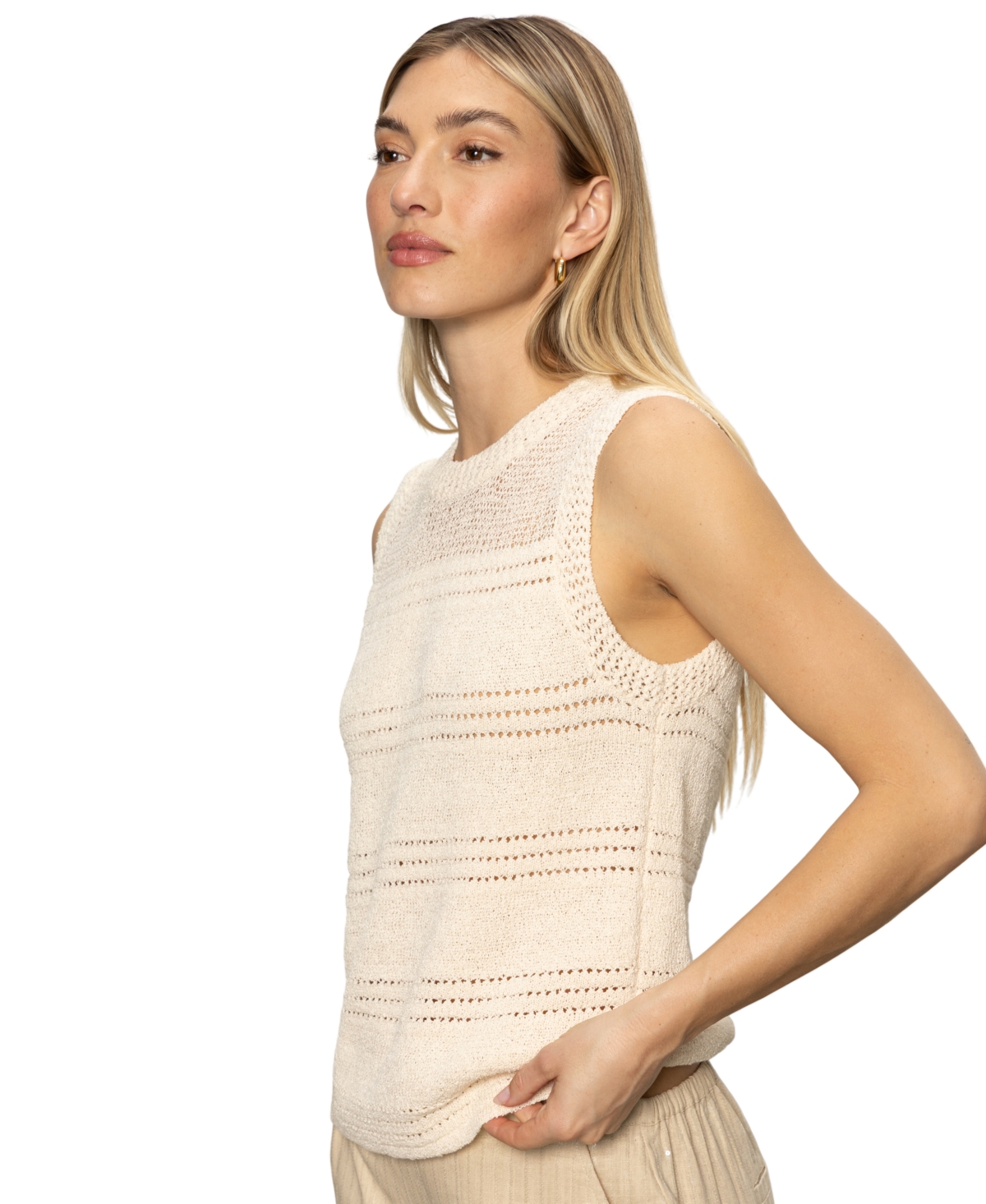 Sanctuary Waves Of Summer Stitched Sweater Tank Top
