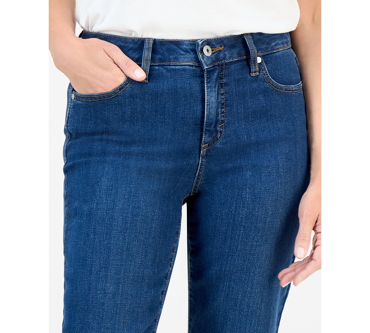 STYLE & CO PETITE MID RISE ANKLE JEANS, EXCLUSIVELY AT MACY'S 