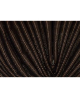 9 Piece Rod Pocket Semi Sheer Brown Window Curtains & Tasseled Valance Set