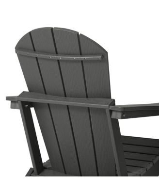 Outdoor Patio HDPE Resin Adirondack Chair With Cup Holder and Phone Holder