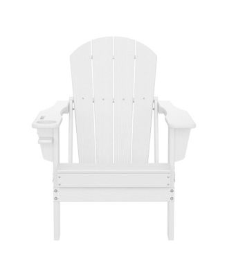 Outdoor Patio HDPE Resin Adirondack Chair With Cup Holder and Phone Holder