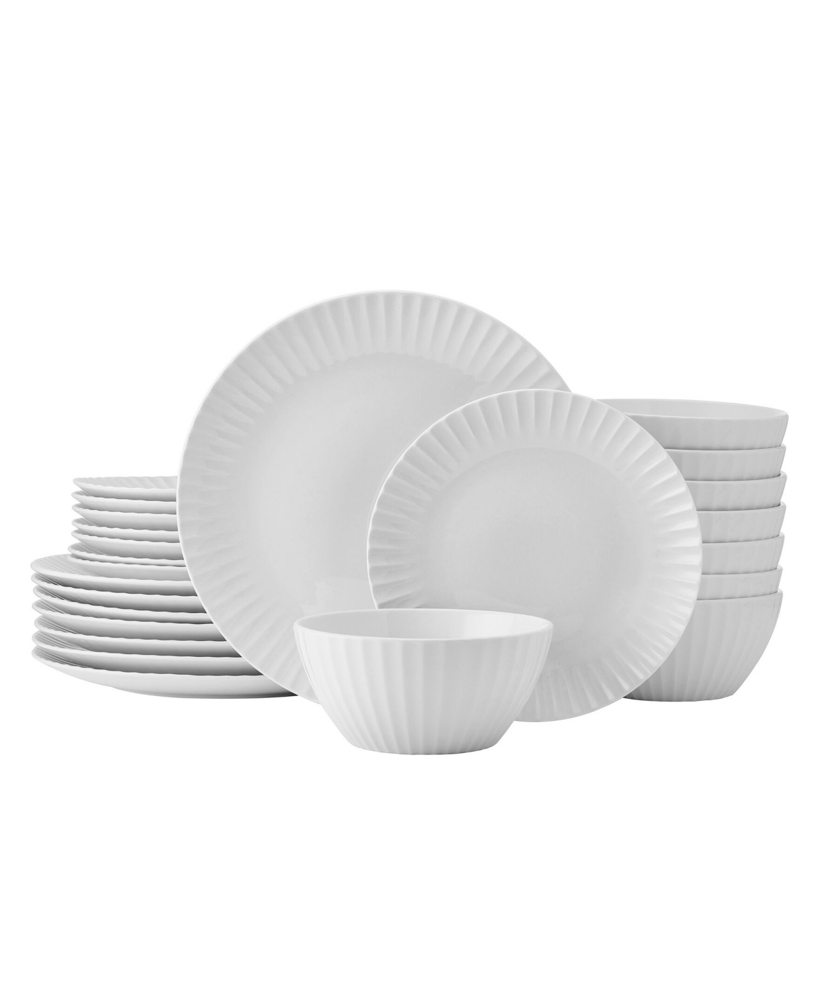 Fluted Grace 24-Pc. Dinnerware Set, Service for 8 - White