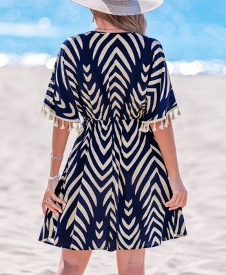 Women's Tropic Oasis Abstract Mini Beach Dress