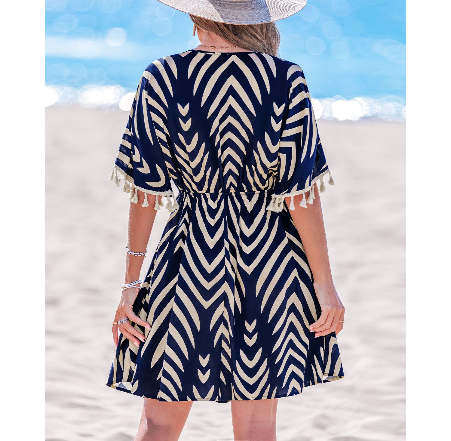 Women's Tropic Oasis Abstract Mini Beach Dress