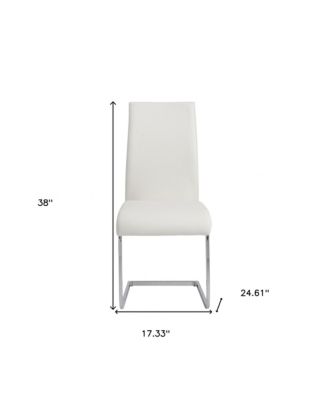 Set of 4 Faux Leather Long Back Cantilever Chairs for Dining Room or Office