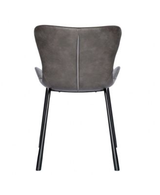 Set of 2 Faux Leather Side Chairs for Dining Room or Home Office Seating