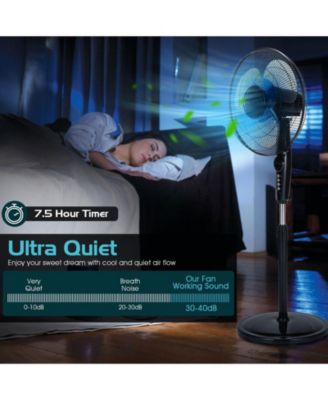  16 Inches Adjustable Height Fan with Quiet Oscillating Stand for Home and Office  Air Circulation Appliance