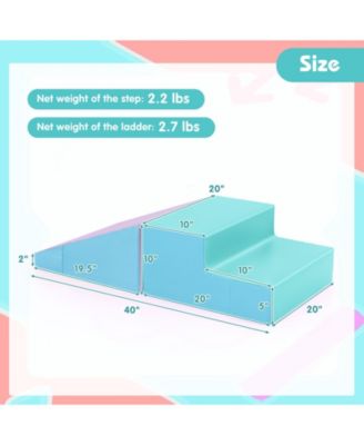 2-Piece Step and Slide Climber for Infants and Toddlers Baby Soft Play Set Foam Blocks