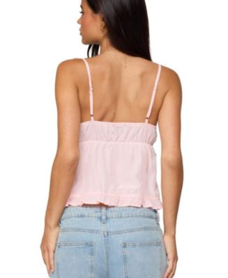 売れ筋商品|||バースリー カットソー トップス レディース Women's Printed Ruffle-Trim Mesh Sleeveless Top, Exclusively at Macy's Tranquil Green Multi Mesh Tank Top - Macy's