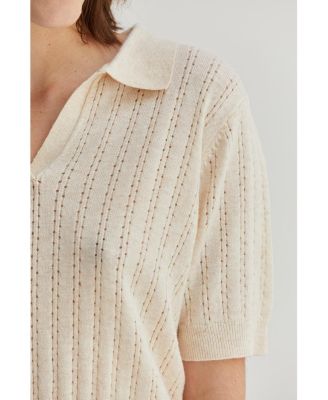 Women's Saman Pointelle Knit Top