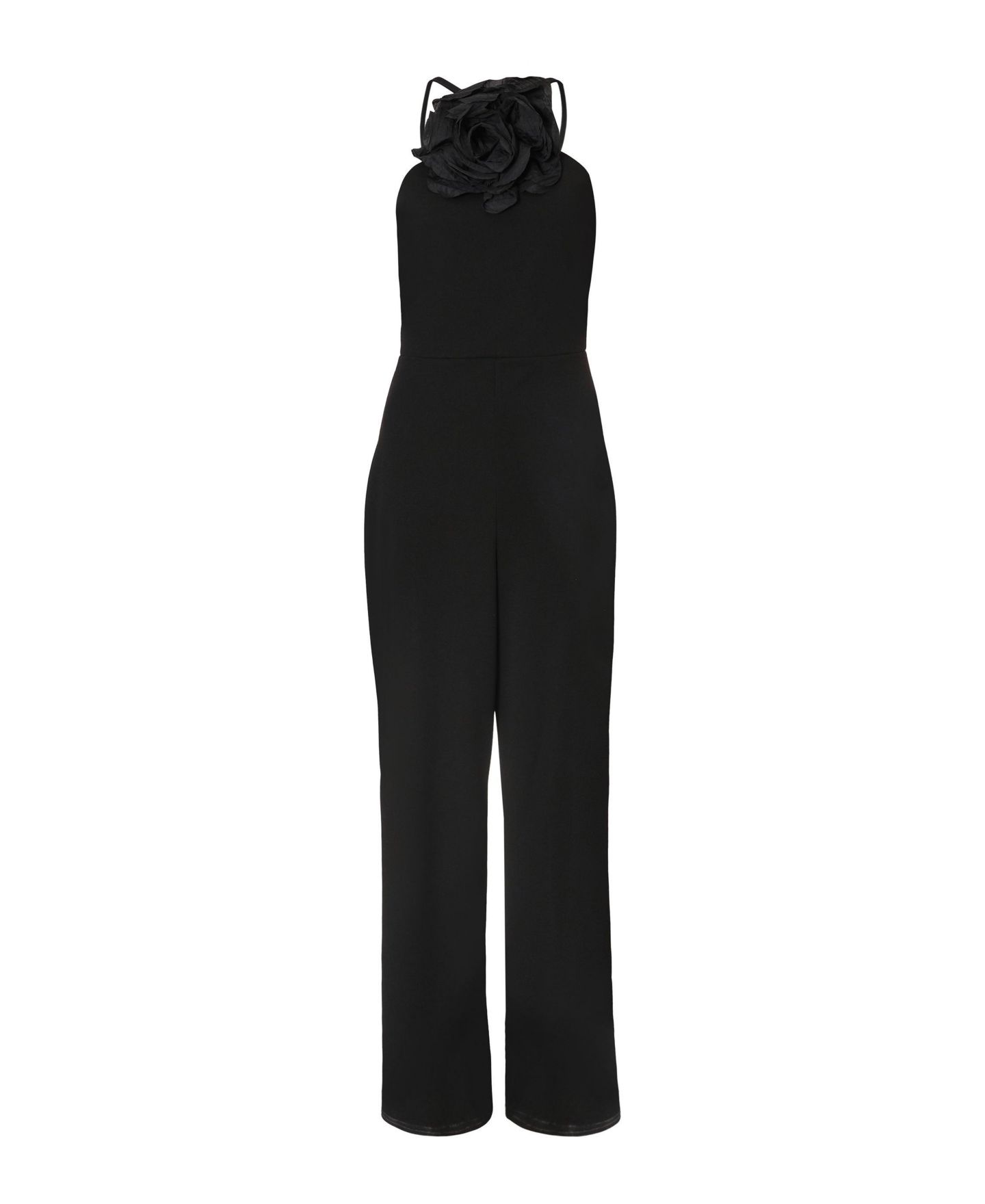 Женский комбинезон QUIZ Scuba Crepe Halter Neck Jumpsuit, цвет: Чёрный — фото 2