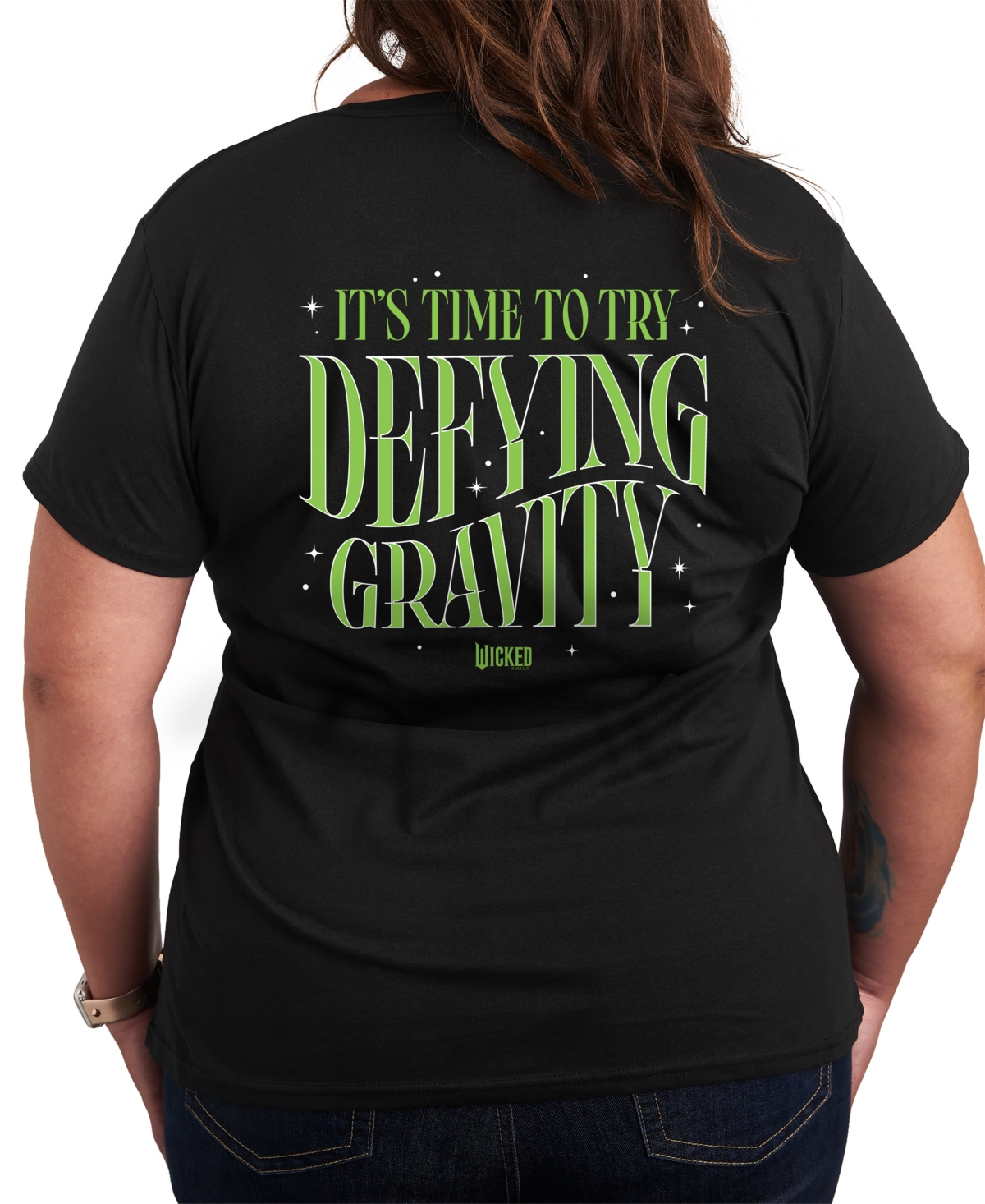 Hybrid Apparel Plus Size Wicked Defying Gravity Graphic T-shirt