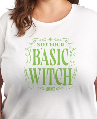 Plus Size Wicked Not Your Basic Witch Graphic T-Shirt