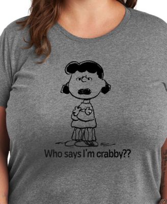 Plus Size Peanuts Who Say's I'm Crabby Graphic T-Shirt