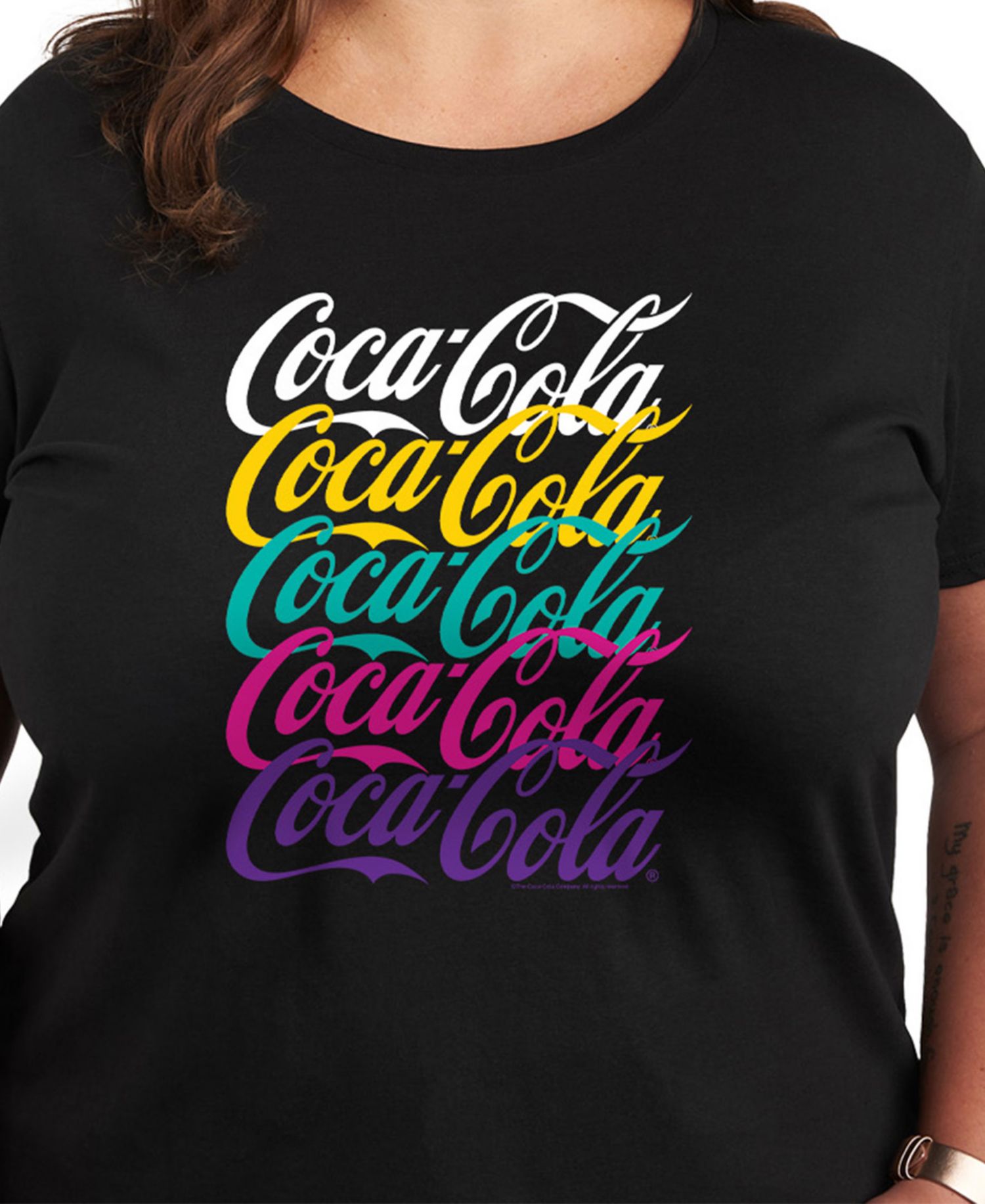 Plus Size Coca-Cola 90's Repeated Graphic T-Shirt