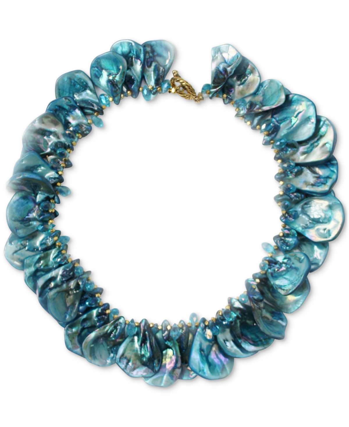 Caribbean Cruise Ocean Blue Statement Necklace - Blue/Gold