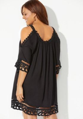 Women's Vera Crochet Cold Shoulder Cover Up Dress