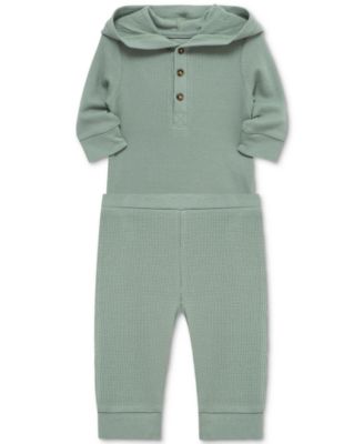 Baby Hooded Bodysuit & Pants, 2 Piece Set
