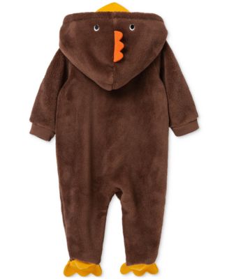 Baby Turkey Minky Fleece Footed Coverall