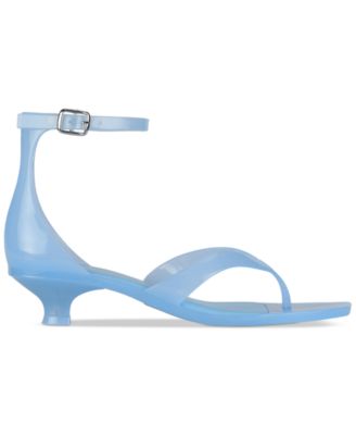 Gummy Kitten-Heel Jelly Thong Sandals