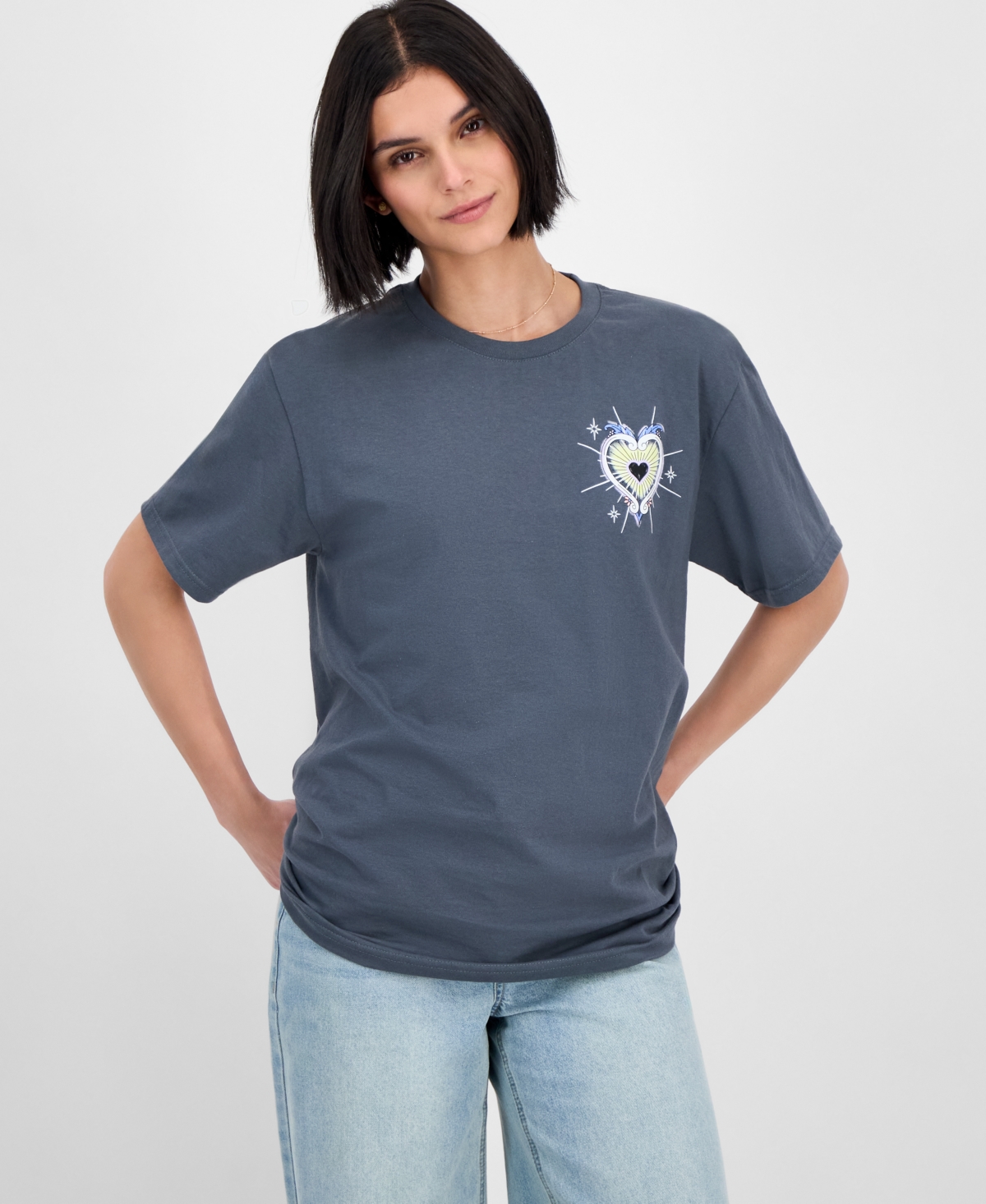 Juniors' Celestial Graphic Boyfriend T-Shirt - Turbulence