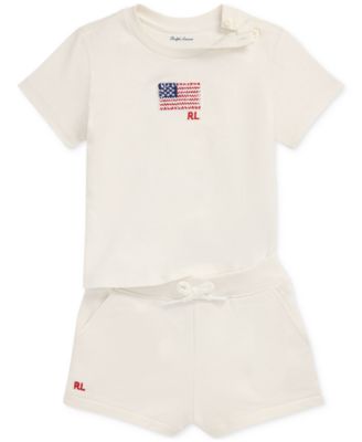 Baby Girls Jersey Tee & French Terry Shorts Set