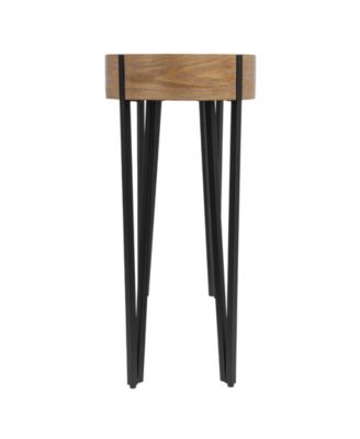 CREATIVE CO-OP 14" Astoria Wood White Oak Console Table