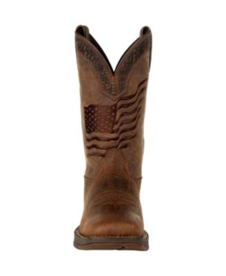 Men's Rebel by Brown Distressed Flag Embroidery Western Boot